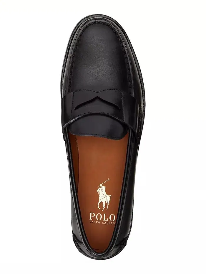 Мужские кожаные пенни-лоферы Alston Polo Ralph Lauren — изображение 4 из 4, черный