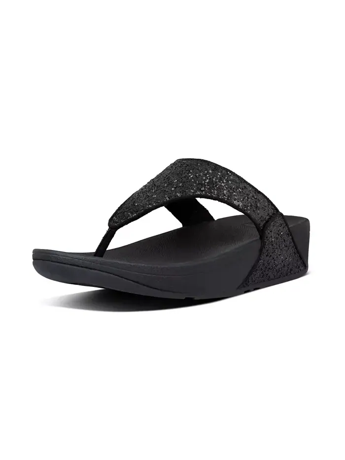 Женские сандалии Lulu Glitter Toe-Thongs FitFlop — изображение 1 из 28, черный