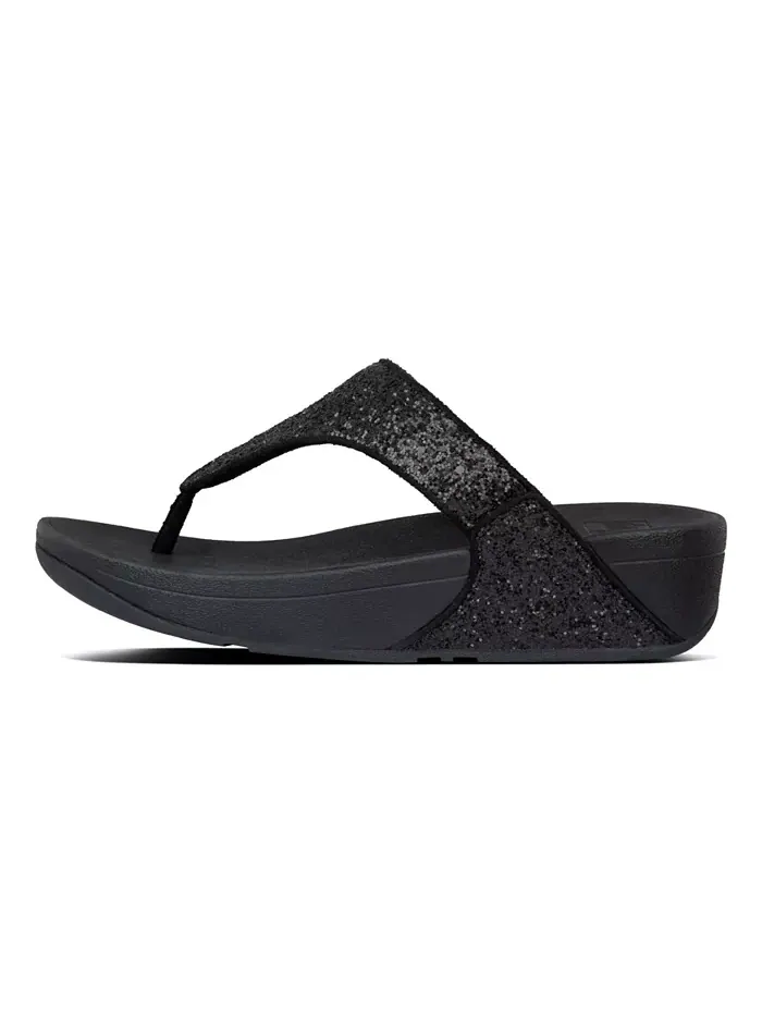 Женские сандалии Lulu Glitter Toe-Thongs FitFlop — изображение 2 из 28, черный