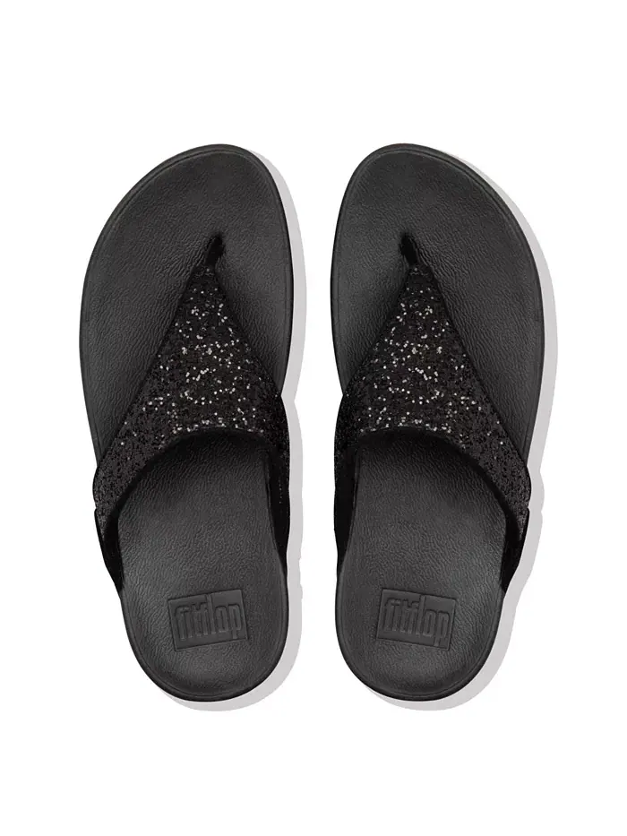 Женские сандалии Lulu Glitter Toe-Thongs FitFlop — изображение 3 из 28, черный