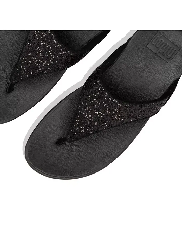 Женские сандалии Lulu Glitter Toe-Thongs FitFlop — изображение 4 из 28, черный