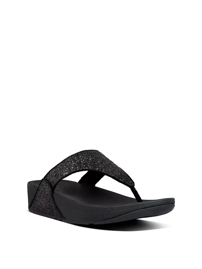 Женские сандалии Lulu Glitter Toe-Thongs FitFlop — изображение 5 из 28, черный
