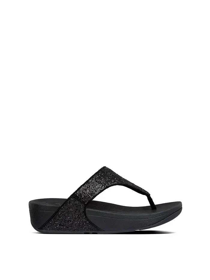 Женские сандалии Lulu Glitter Toe-Thongs FitFlop — изображение 6 из 28, черный