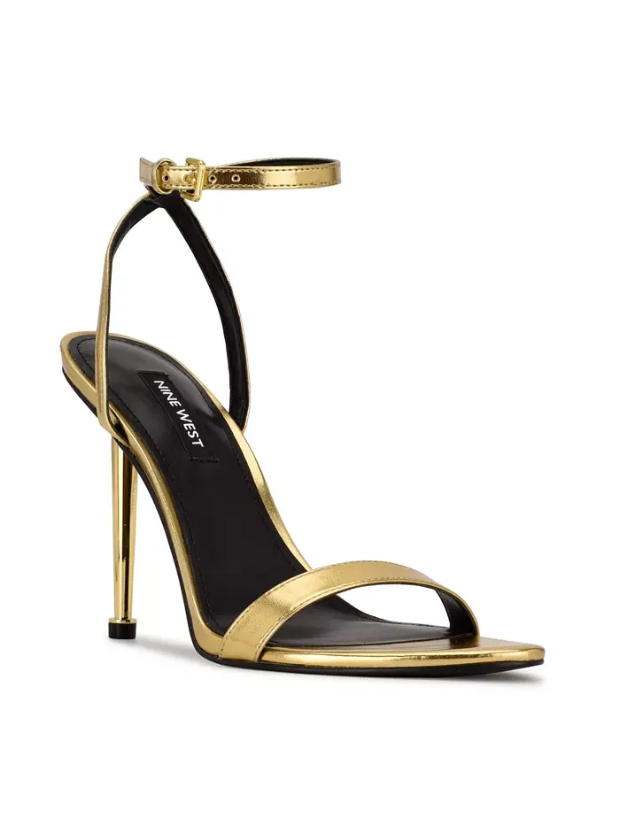 Женские босоножки Reina на шпильке с ремешком на щиколотке Nine West — изображение 1 из 9, золото