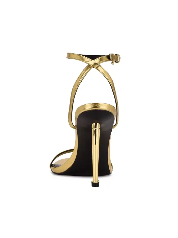 Женские босоножки Reina на шпильке с ремешком на щиколотке Nine West — изображение 3 из 9, золото