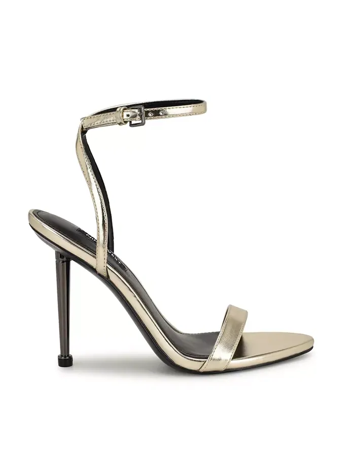Женские босоножки Reina на шпильке с ремешком на щиколотке Nine West — изображение 6 из 9, золото