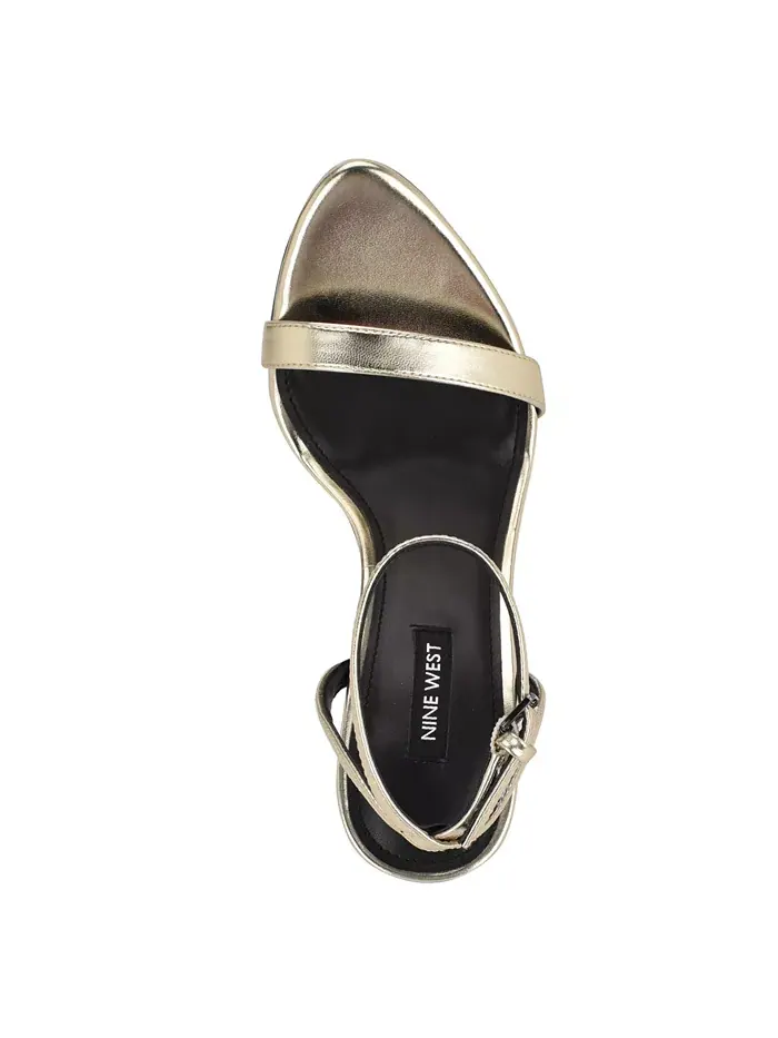 Женские босоножки Reina на шпильке с ремешком на щиколотке Nine West — изображение 8 из 9, золото