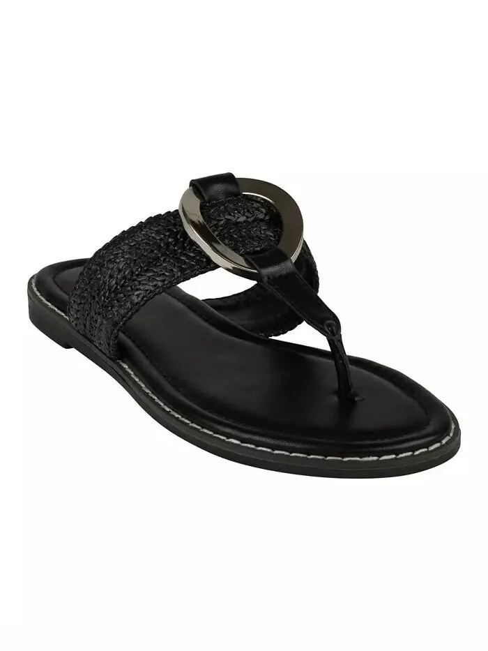 Женские плетеные сандалии на плоской подошве Jovie с ремешками GC Shoes — изображение 1 из 5, черный