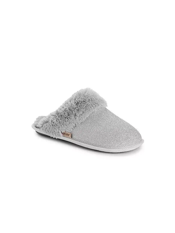 Женские угловые блестящие шлепанцы Scuff MUK LUKS — изображение 1 из 1, розовый золотистый