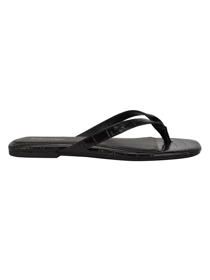 Вьетнамки женские Calvin Klein Stelea Croco 001 — изображение 2 из 5, черный