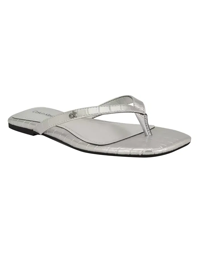 Вьетнамки женские Calvin Klein Stelea — изображение 1 из 5, серебристый
