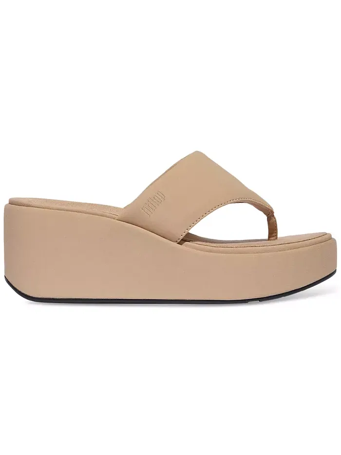 Женские сандалии-платформы Wedge Toe-Post FitFlop — изображение 2 из 9, классический бежевый