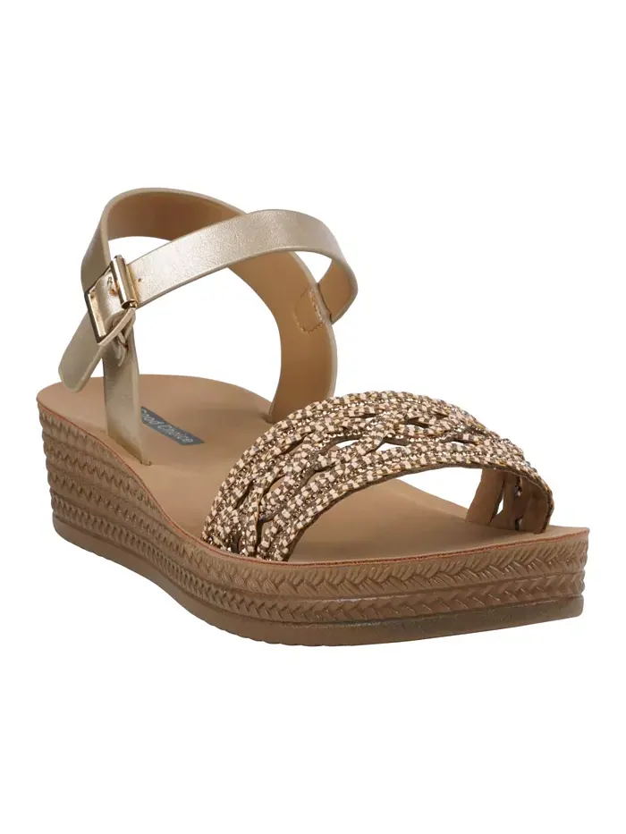 Женские босоножки Fay на платформе с декоративными элементами GC Shoes — изображение 1 из 5, золото