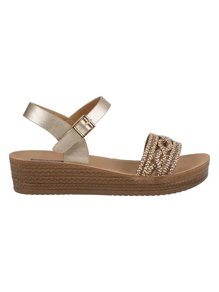 Женские босоножки Fay на платформе с декоративными элементами GC Shoes — изображение 2 из 5, золото