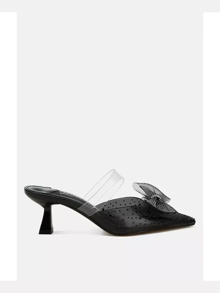Туфли Freja Embellished Bow на низком каблуке с декоративным бантом London Rag — изображение 1 из 3, черный