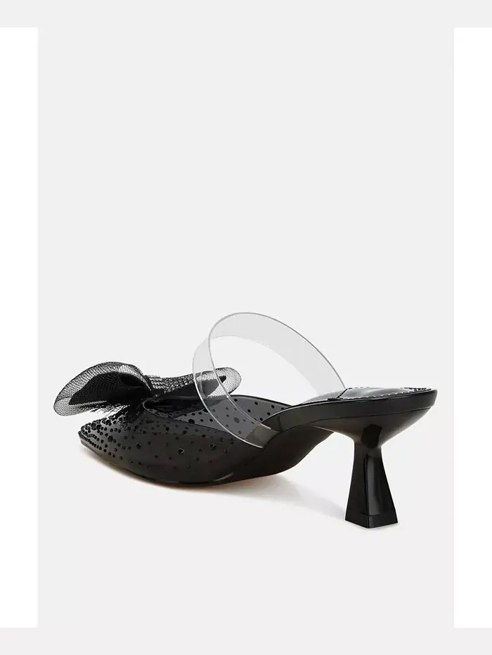 Туфли Freja Embellished Bow на низком каблуке с декоративным бантом London Rag — изображение 3 из 3, черный