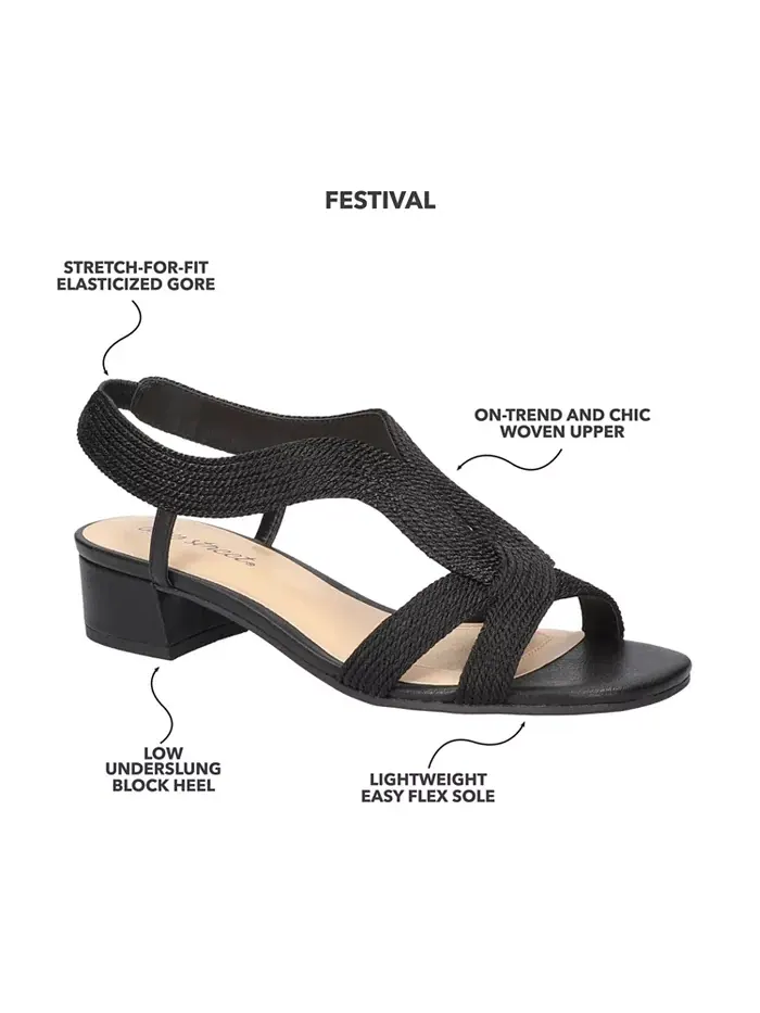 Женские сандалии Festival на блоке Easy Street — изображение 8 из 9, черный