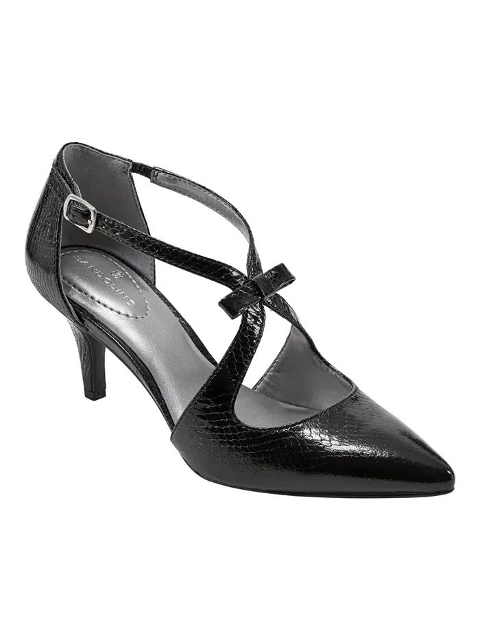 Женские туфли-лодочки Zeffer Strappy Bow на низком каблуке Bandolino