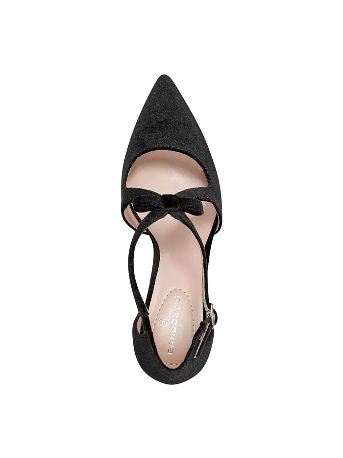 Женские туфли-лодочки Zeffer Strappy Bow на низком каблуке Bandolino — изображение 4 из 5, черный