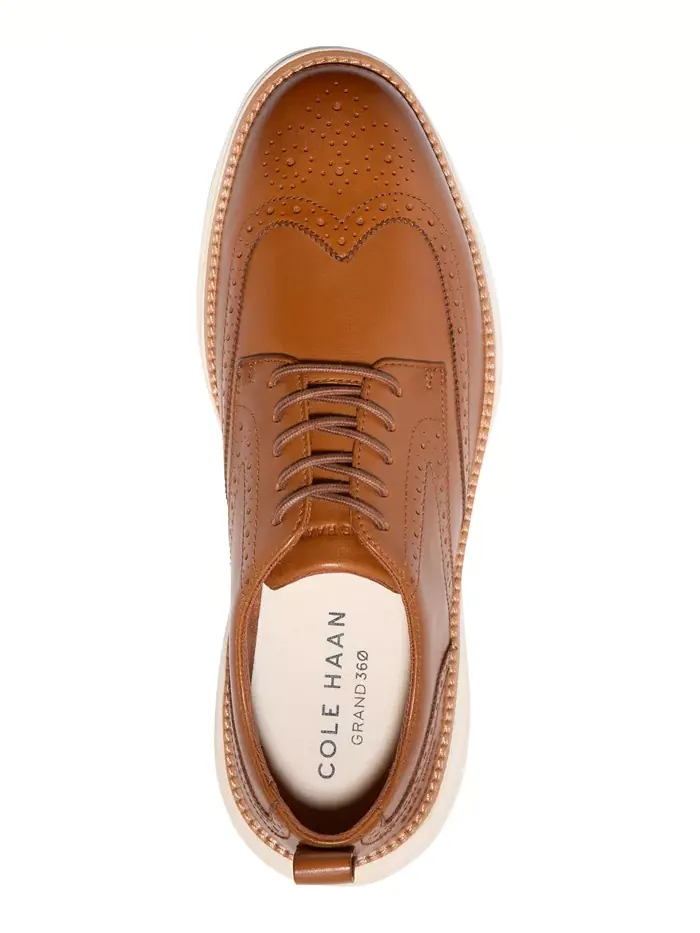 Мужские классические оксфорды Grand Hurrion с крыловидным носком Cole Haan — изображение 4 из 9, бежевый-слоновая кость