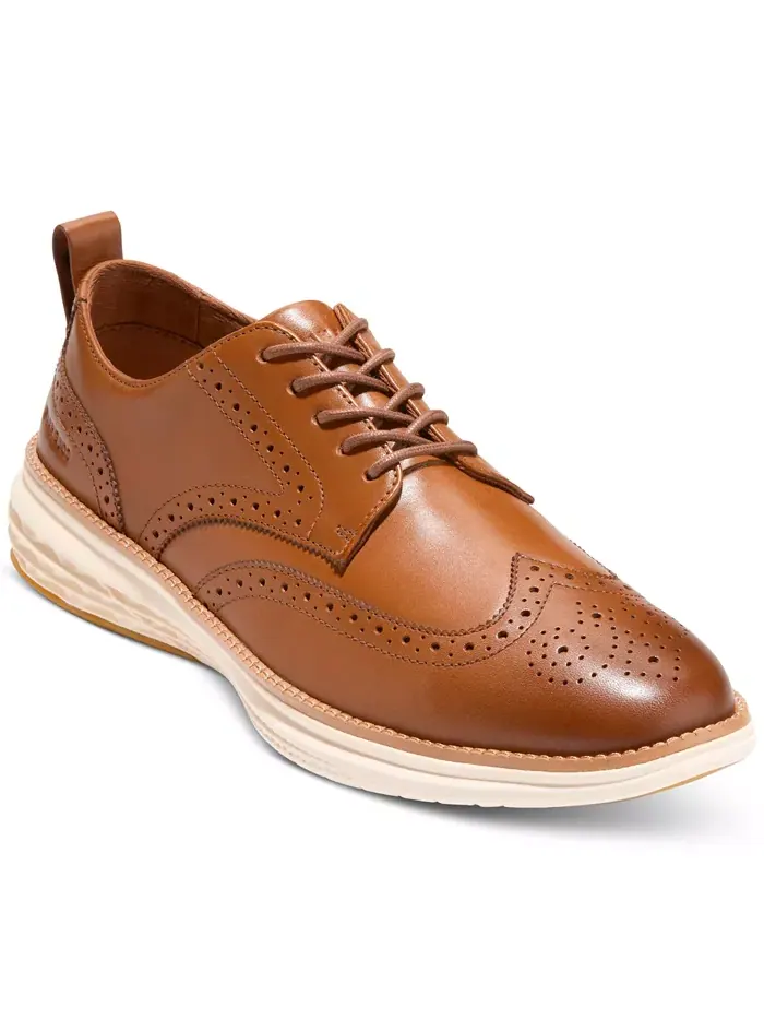 Мужские классические оксфорды Grand Hurrion с крыловидным носком Cole Haan — изображение 7 из 9, бежевый-слоновая кость