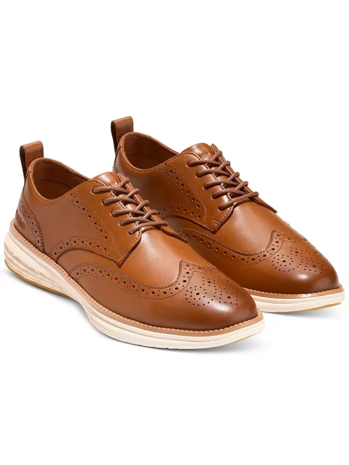 Мужские классические оксфорды Grand Hurrion с крыловидным носком Cole Haan — изображение 8 из 9, бежевый-слоновая кость