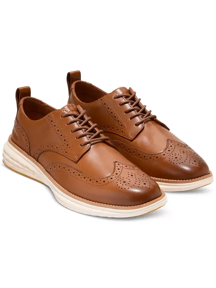 Мужские классические оксфорды Grand Hurrion с крыловидным носком Cole Haan — изображение 9 из 9, бежевый-слоновая кость
