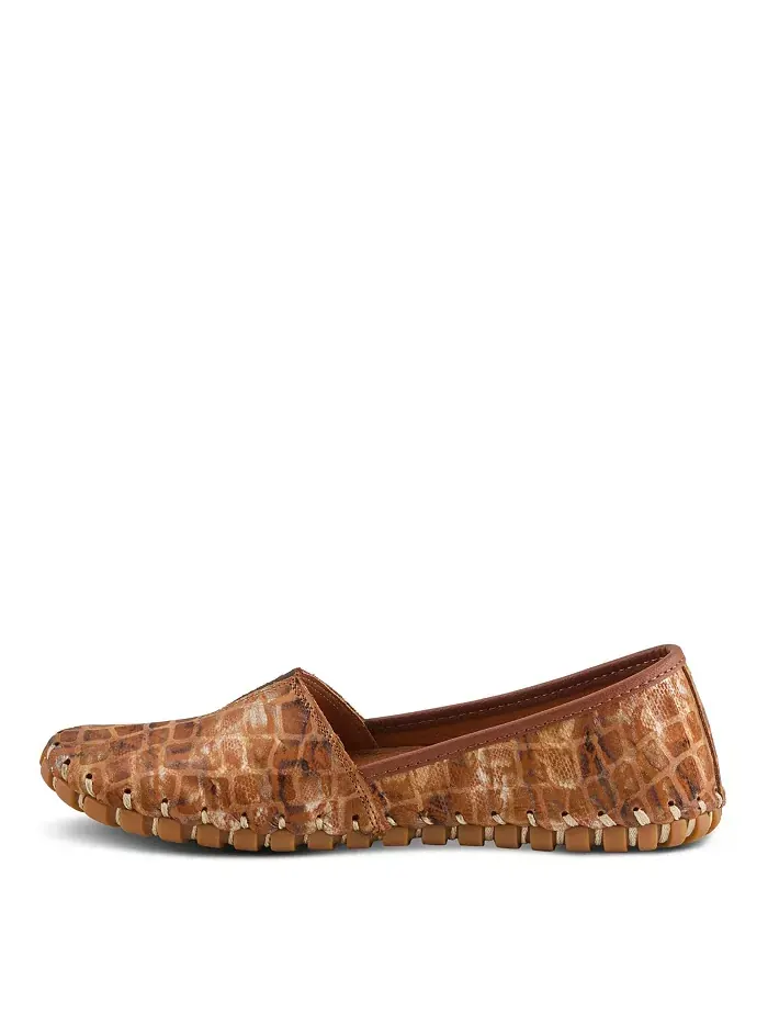Kathaleta-Spice Metallic Croco Slip-On кожаные балетки со съемной стелькой и поддержкой свода стопы — изображение 2 из 6