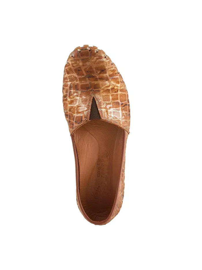 Kathaleta-Spice Metallic Croco Slip-On кожаные балетки со съемной стелькой и поддержкой свода стопы — изображение 4 из 6