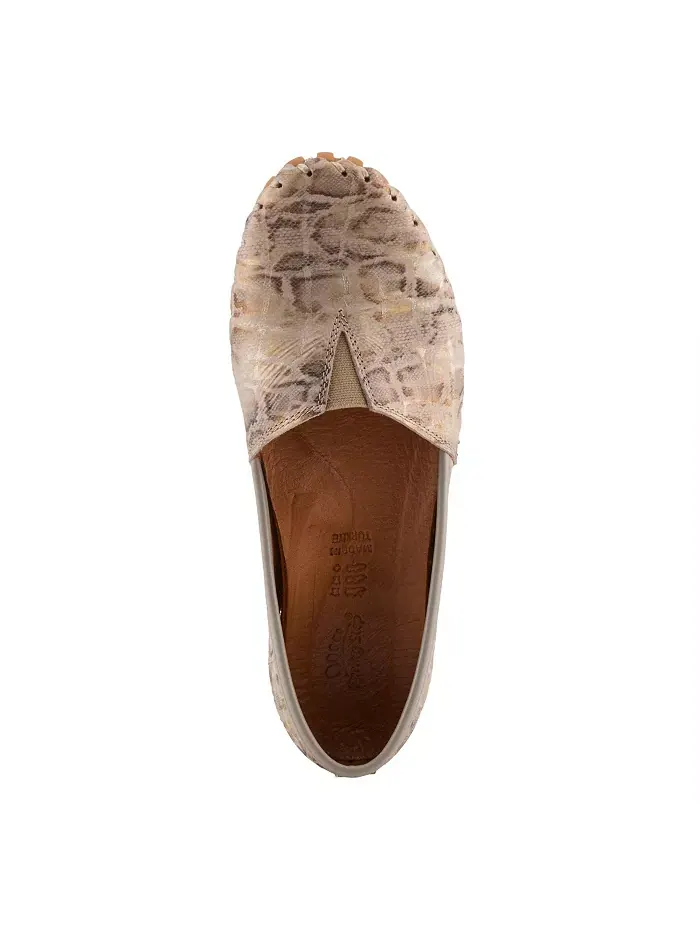 Kathaleta-Spice Metallic Croco Slip-On кожаные балетки со съемной стелькой и поддержкой свода стопы — изображение 3 из 6