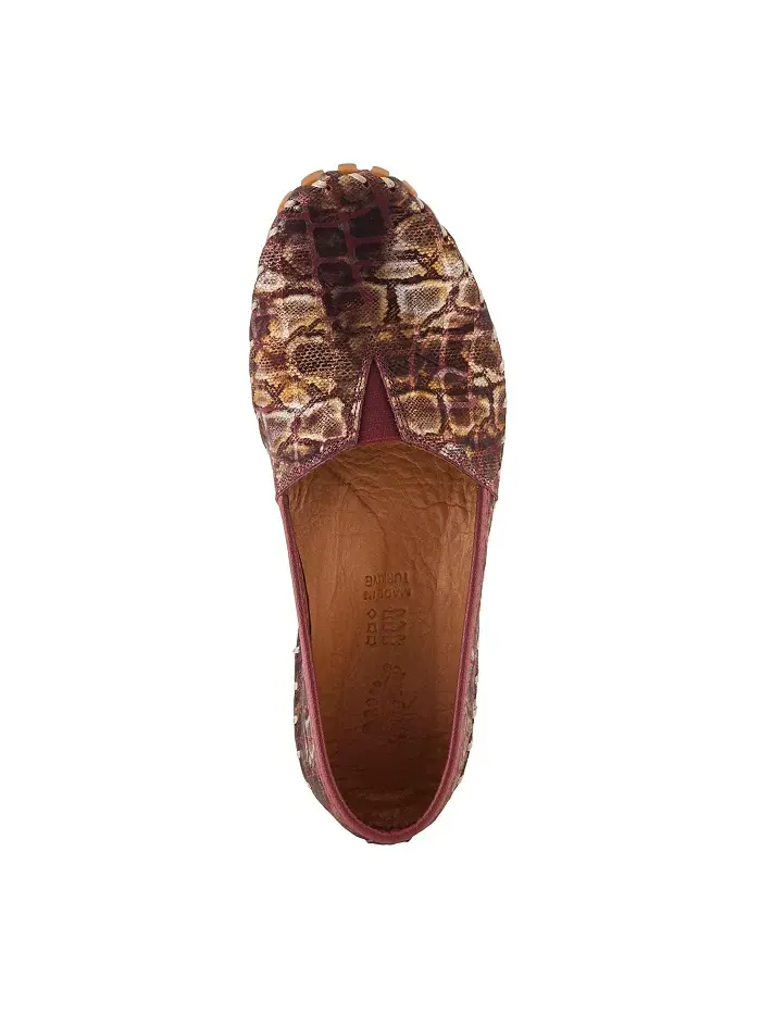 Kathaleta-Spice Metallic Croco Slip-On кожаные балетки со съемной стелькой и поддержкой свода стопы — изображение 2 из 6