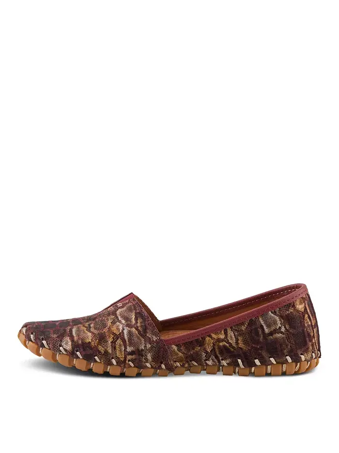 Kathaleta-Spice Metallic Croco Slip-On кожаные балетки со съемной стелькой и поддержкой свода стопы — изображение 3 из 6