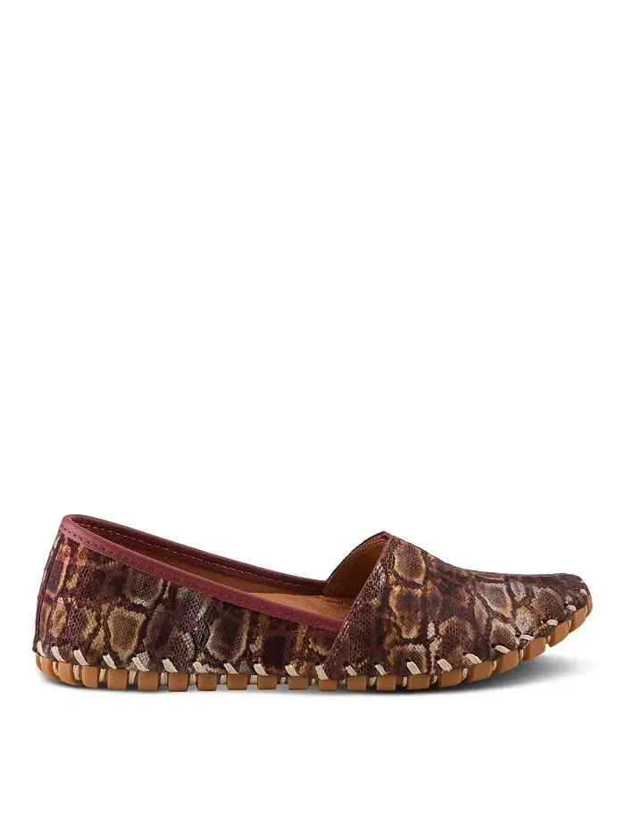 Kathaleta-Spice Metallic Croco Slip-On кожаные балетки со съемной стелькой и поддержкой свода стопы — изображение 5 из 6