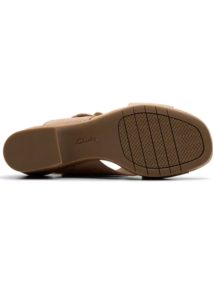 Босоножки Clarks Nerisa West Buckle Wedge Sandals, на танкетке — изображение 4 из 8, бежевый/бежевый