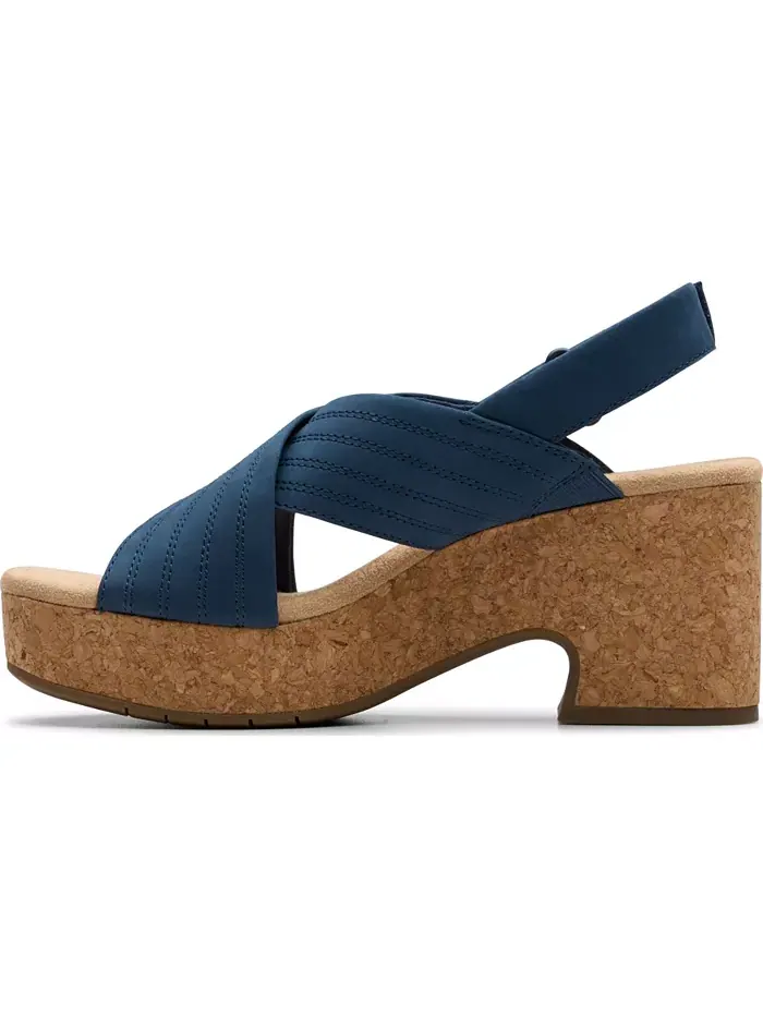 Сандалии Clarks Nerisa West на платформе с ремешками и пряжкой — изображение 3 из 8, темно-синий