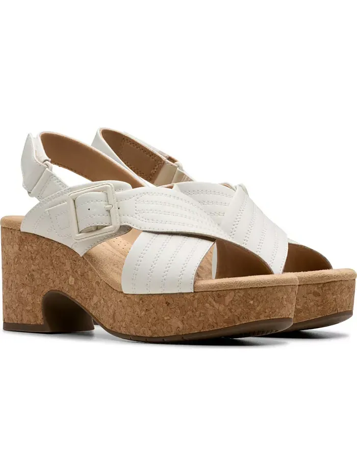 Сандалии на платформе Clarks Nerisa West, с ремешками и пряжкой — изображение 5 из 8, белый