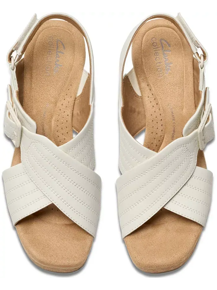 Сандалии на платформе Clarks Nerisa West, с ремешками и пряжкой — изображение 6 из 8, белый