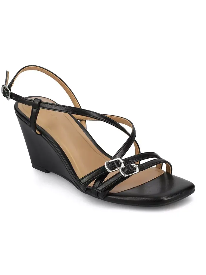 Женские босоножки Clinne на платформе с ремешками Journee Collection — изображение 1 из 6, черный