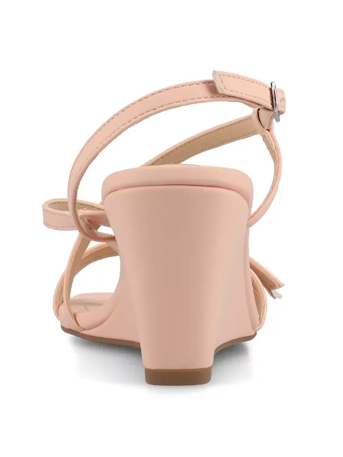 Женские босоножки Clinne на платформе с ремешками Journee Collection — изображение 3 из 6, розовый