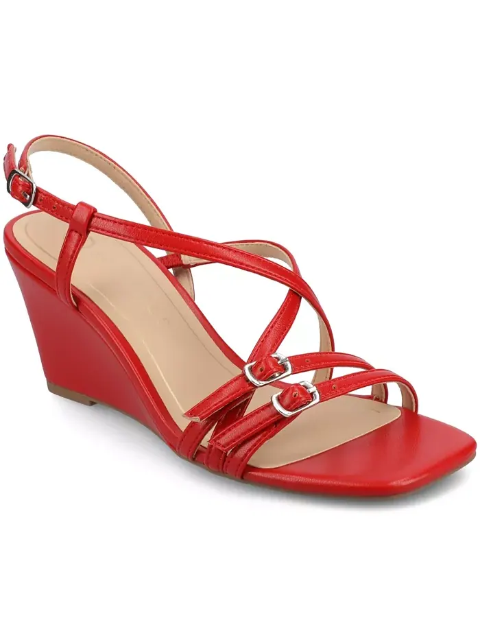 Женские босоножки Clinne на платформе с ремешками Journee Collection — изображение 1 из 6, красный