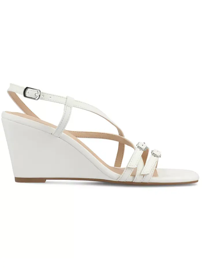 Женские босоножки Clinne Strappy Wedge Journee Collection — изображение 2 из 6, белый
