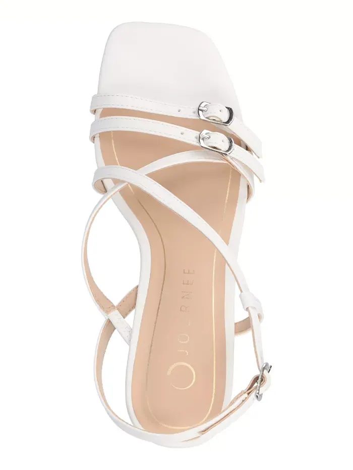 Женские босоножки Clinne Strappy Wedge Journee Collection — изображение 4 из 6, белый