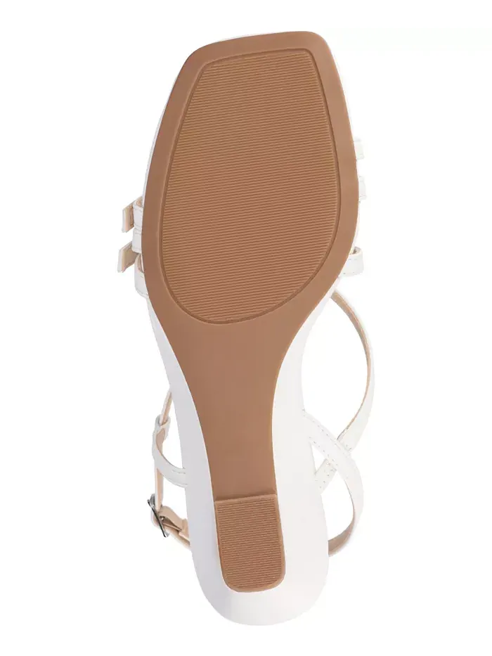 Женские босоножки Clinne Strappy Wedge Journee Collection — изображение 5 из 6, белый
