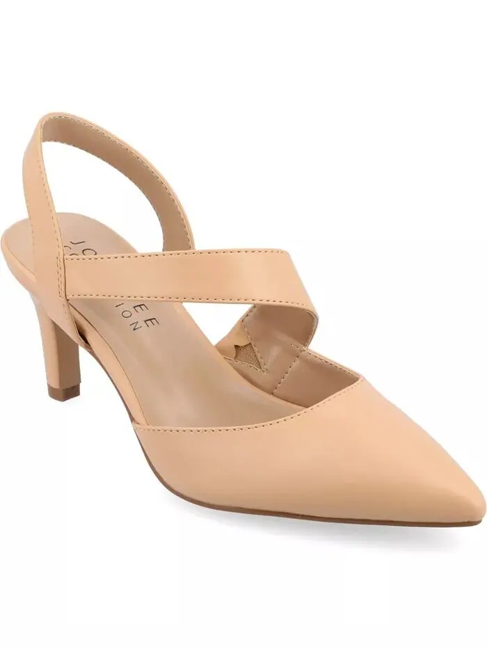 Женские асимметричные туфли-лодочки Scarlett с острым носком Journee Collection — изображение 1 из 6, нудовый