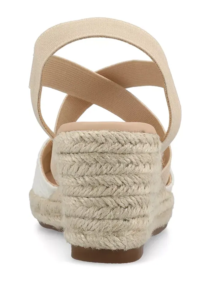 Женские сандалии-эспадрильи Ashlee на платформе с клином Journee Collection — изображение 3 из 6, белый