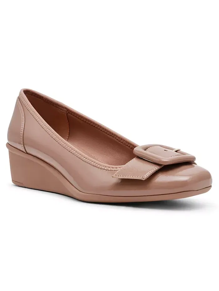 Женские туфли Wyatt Buckle на танкетке Anne Klein — изображение 1 из 7, нудовый