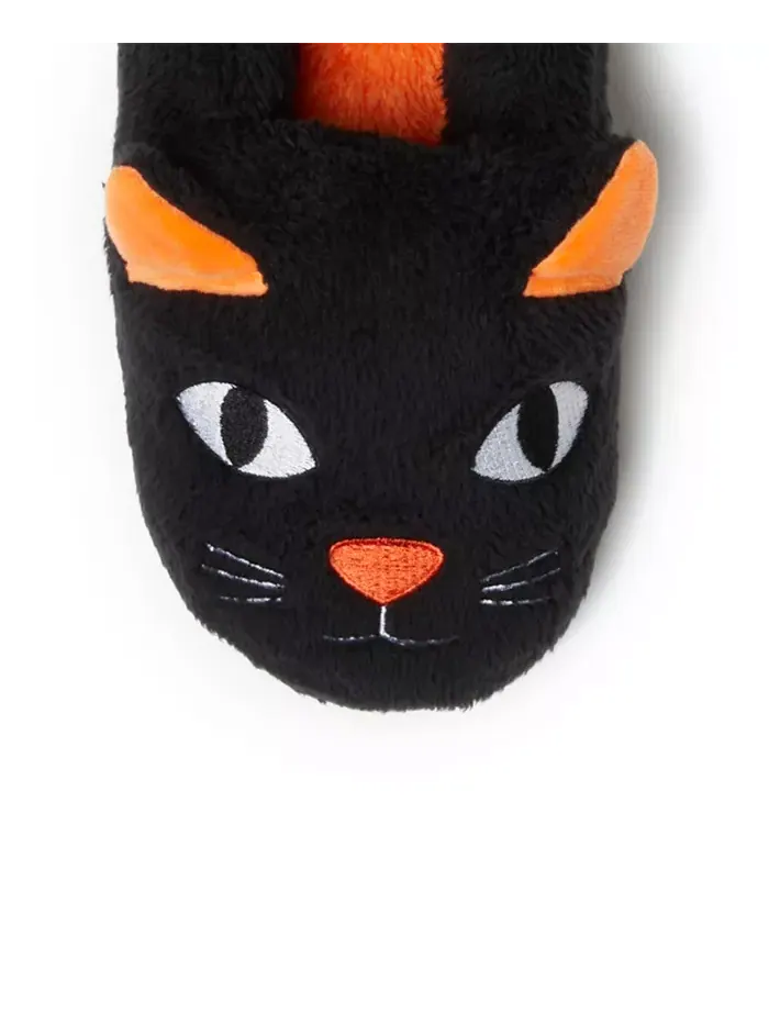 Унисекс взрослые домашние тапочки Halloween Critter с закрытой пяткой Dearfoams — изображение 4 из 5, черный
