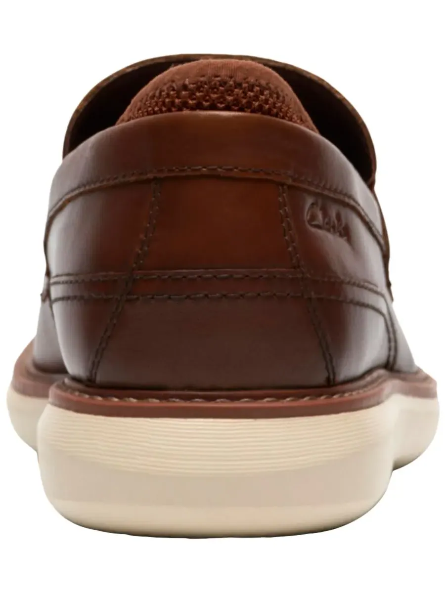 Лоферы мужские Clarks без шнурков, кожаные — изображение 3 из 6, бежевый