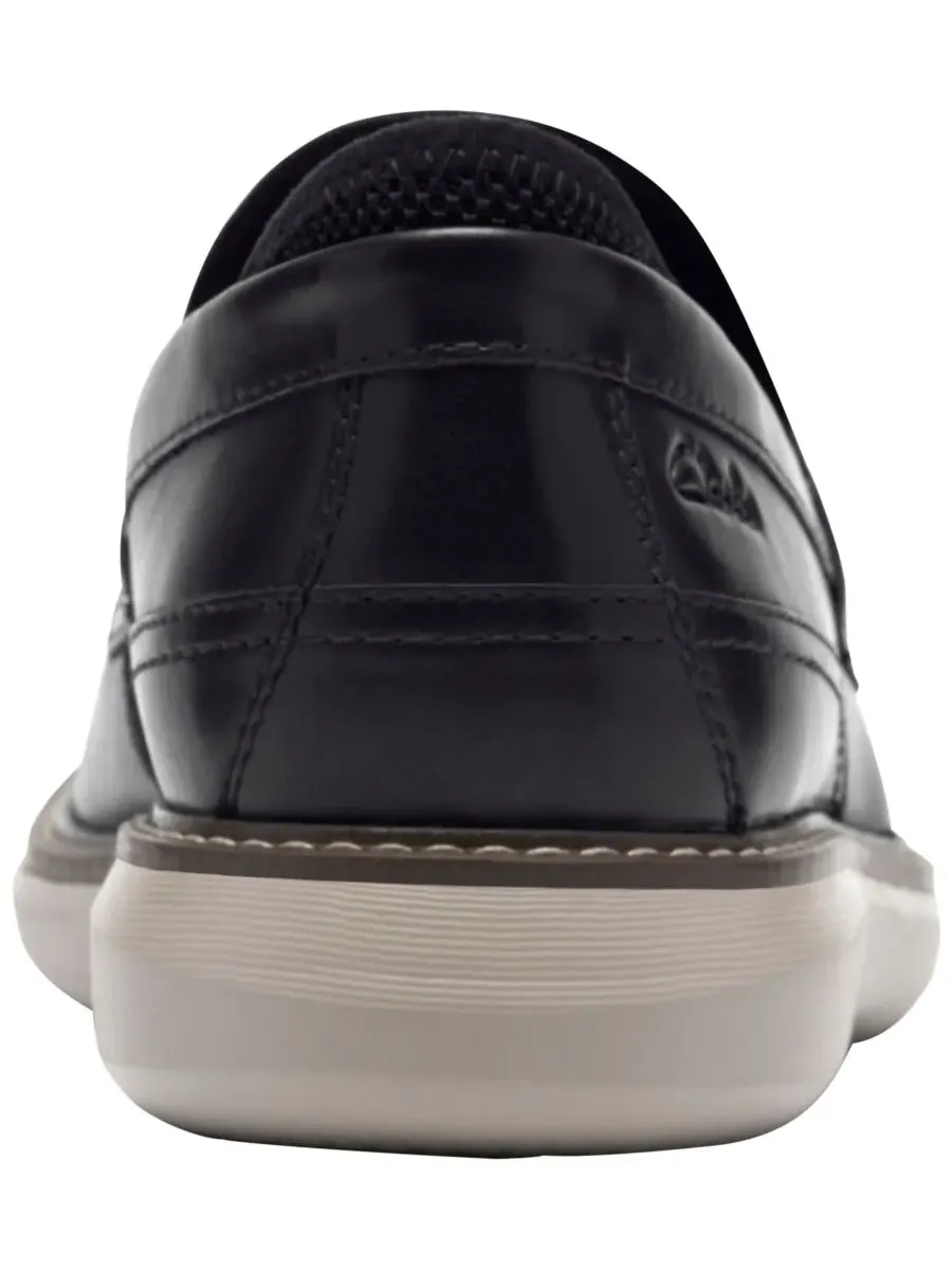 Лоферы мужские Clarks без шнурков, кожаные — изображение 3 из 6, черный