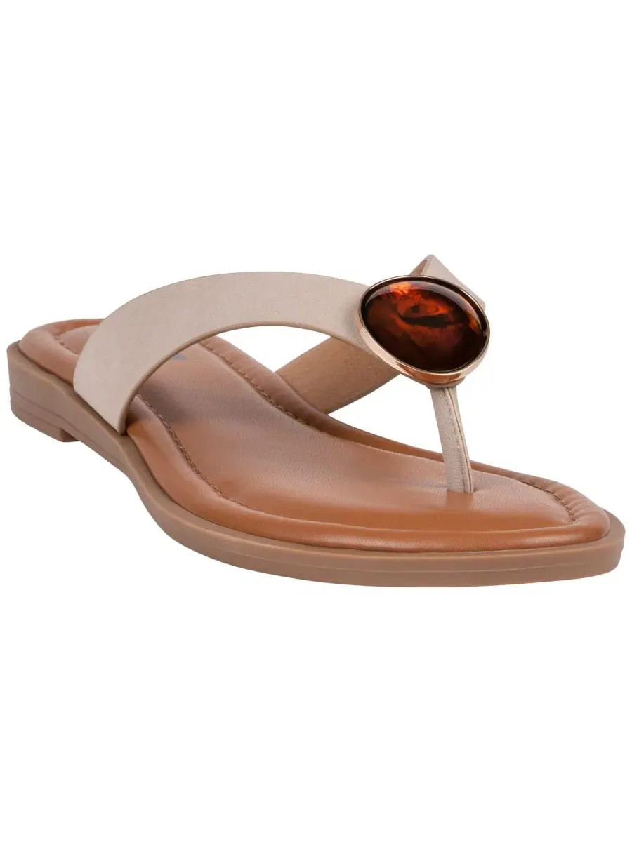 Женские сандалии на плоской подошве Jaylis Hardware GC Shoes — изображение 1 из 5, бежевый